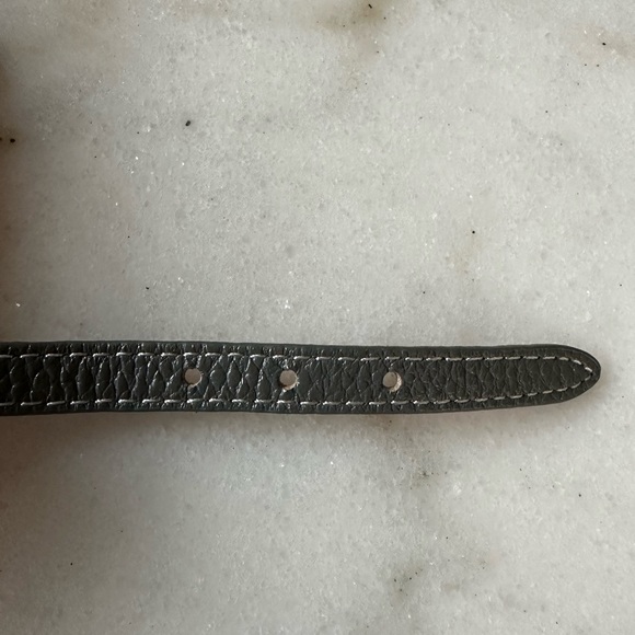 Grey leather Wrap Lock Bracelet | leather wrap charm bracelet - Picture 4 of 9